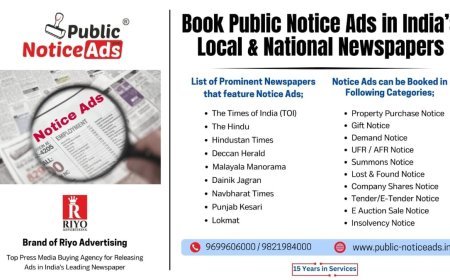 Book Public Notices Online Easily with Public-NoticeAds.in by Riyo Advertising