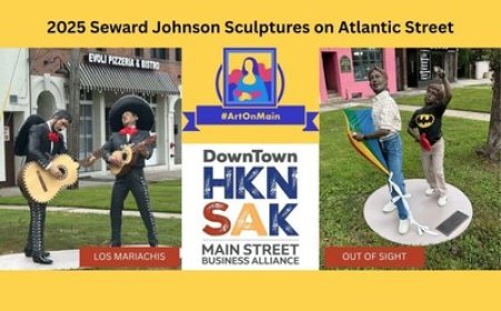Downtown Hackensack Welcomes Two New Seward Johnson Sculptures as Part of MSBA's Vibrant #ArtOnMain Program