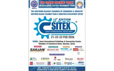 SITEX – Surat International Textile Expo 2026 Organised by SGCCI in Surat from 21st to 23rd February 2026